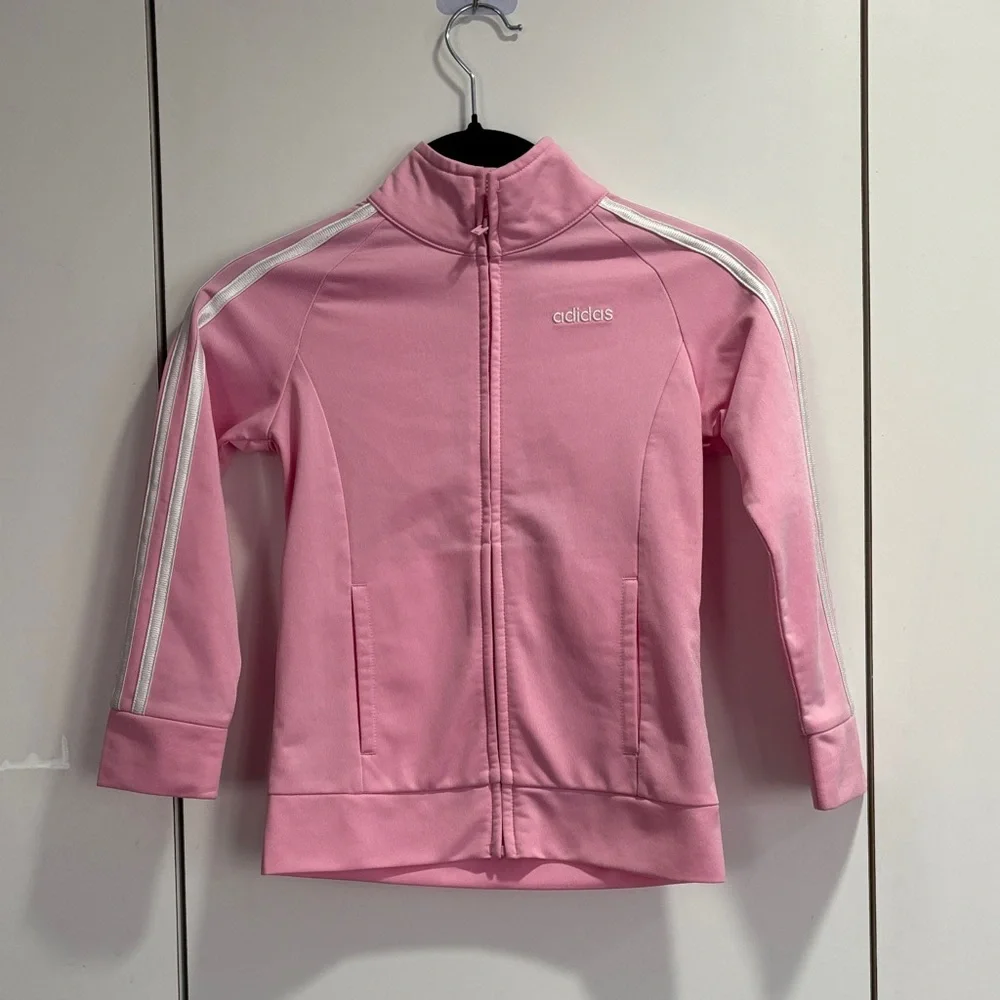 Adidas Light Pink Girls Jacket size 5‎
